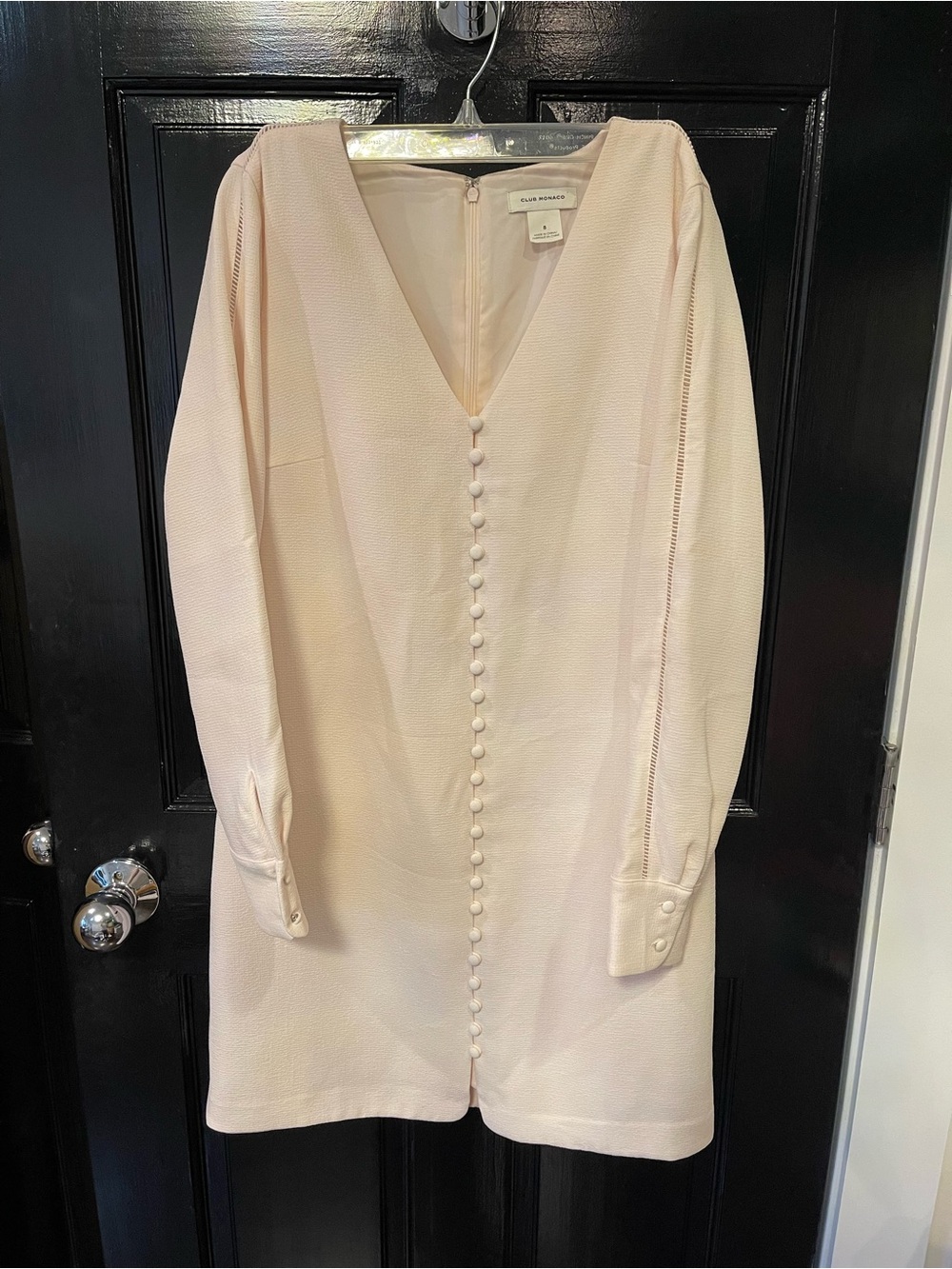Club Monaco light pink Button-Front V-Neck Dress size 8